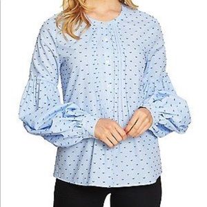 Cece Bubble Sleeve pleated Button down